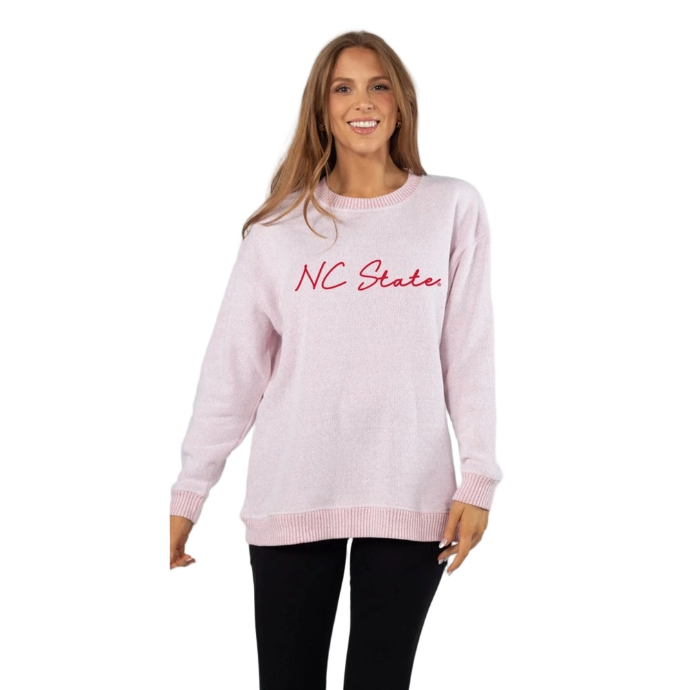 🛼Chicka-d size S NWT NC State wolf pack cardinal Light Pink sweatshirt..